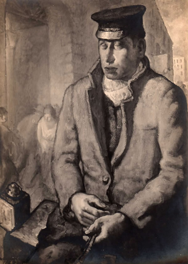 Il cocchiere, 1928-29, olio, ubicazione ignota, esposta Prima Mostra Sindacale Fascista Campana, Napoli 1929
